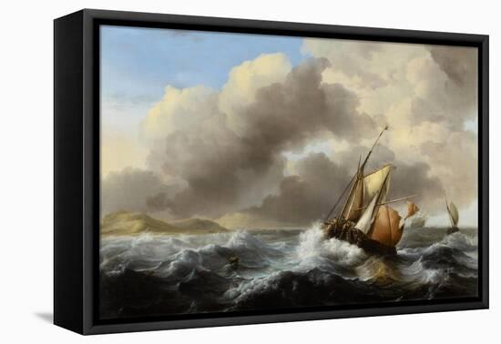 Fishing Vessels Offshore in a Heavy Sea, 1864-Ludolf Backhuysen-Framed Premier Image Canvas