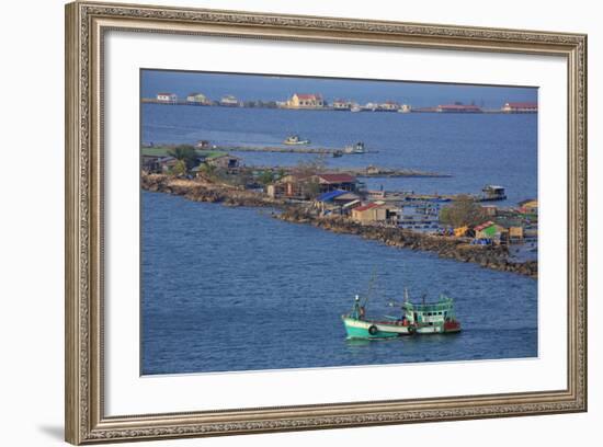 Fishing Village in Sihanoukville Port, Sihanouk Province, Cambodia, Indochina, Southeast Asia, Asia-Richard Cummins-Framed Photographic Print