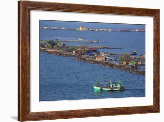 Fishing Village in Sihanoukville Port, Sihanouk Province, Cambodia, Indochina, Southeast Asia, Asia-Richard Cummins-Framed Photographic Print