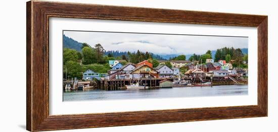 Fishing village on lakeshore, Sitka, Southeast Alaska, Alaska, USA-null-Framed Photographic Print