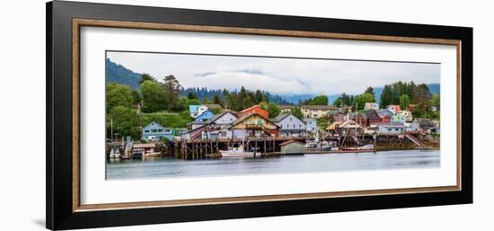 Fishing village on lakeshore, Sitka, Southeast Alaska, Alaska, USA-null-Framed Photographic Print