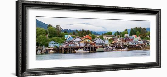 Fishing village on lakeshore, Sitka, Southeast Alaska, Alaska, USA-null-Framed Photographic Print