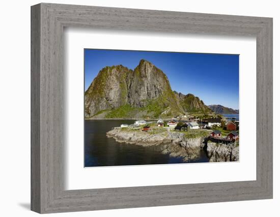 Fishing village on strandflat of Hamnoy, Reinefjorden Islands, Lofoten-Tony Waltham-Framed Photographic Print