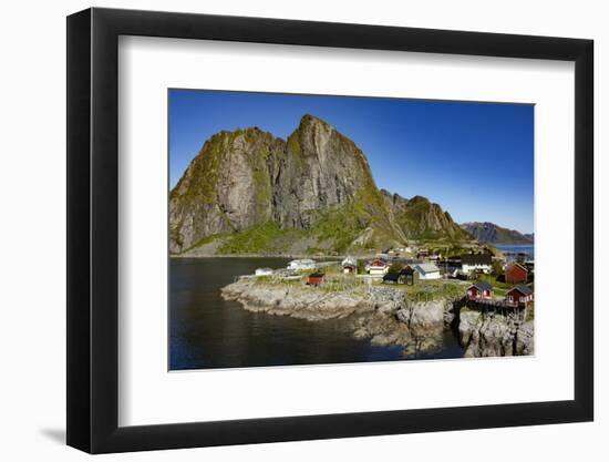 Fishing village on strandflat of Hamnoy, Reinefjorden Islands, Lofoten-Tony Waltham-Framed Photographic Print