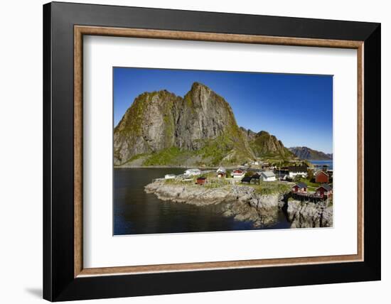 Fishing village on strandflat of Hamnoy, Reinefjorden Islands, Lofoten-Tony Waltham-Framed Photographic Print