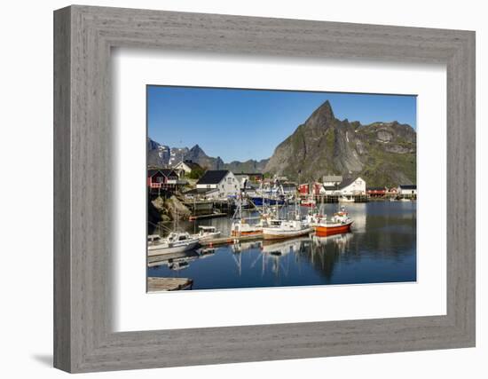 Fishing village on strandflat of Hamnoy, Reinefjorden Islands, Lofoten-Tony Waltham-Framed Photographic Print