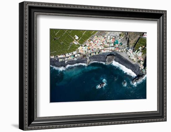 Fishing Village Playa Bombilla, La Palma, Aerial Picture, Canary Islands, Spain-Frank Fleischmann-Framed Photographic Print