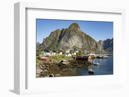 Fishing vllages on Reinefjorden, Andoya, Lofoten-Tony Waltham-Framed Photographic Print