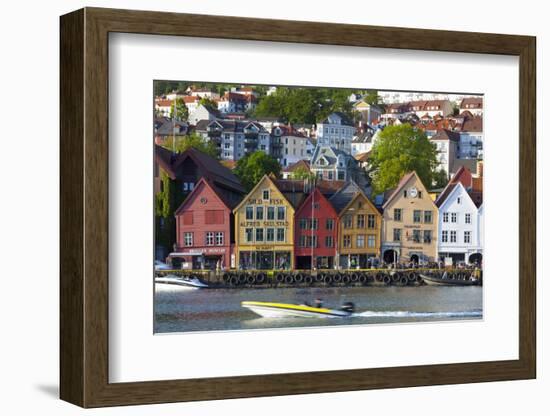Fishing Warehouses in the Bryggen District-Doug Pearson-Framed Photographic Print