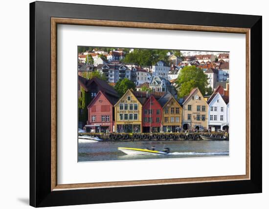 Fishing Warehouses in the Bryggen District-Doug Pearson-Framed Photographic Print