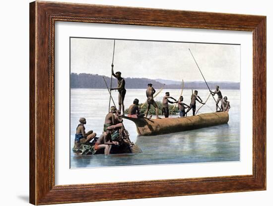 Fishing with a Bow, Andaman and Nicobar Islands, Indian Ocean, C1890-Gillot-Framed Giclee Print