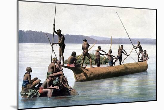 Fishing with a Bow, Andaman and Nicobar Islands, Indian Ocean, C1890-Gillot-Mounted Giclee Print