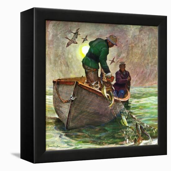 "Fishing with Nets," May 28, 1949-Mead Schaeffer-Framed Premier Image Canvas