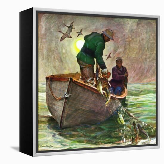 "Fishing with Nets," May 28, 1949-Mead Schaeffer-Framed Premier Image Canvas