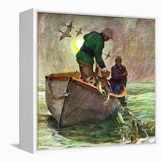 "Fishing with Nets," May 28, 1949-Mead Schaeffer-Framed Premier Image Canvas