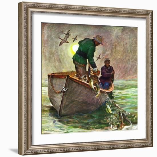 "Fishing with Nets," May 28, 1949-Mead Schaeffer-Framed Giclee Print