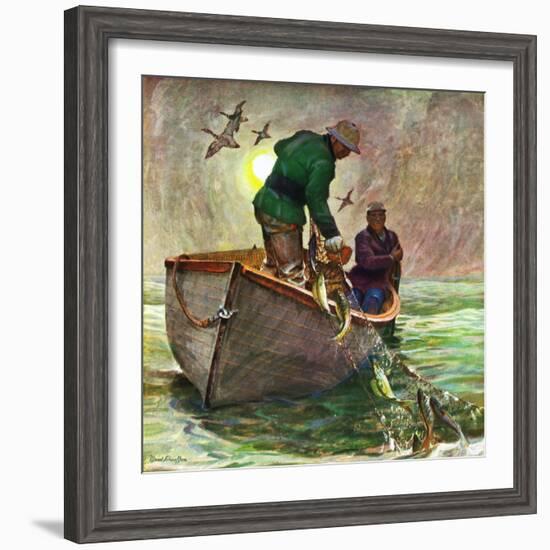 "Fishing with Nets," May 28, 1949-Mead Schaeffer-Framed Giclee Print