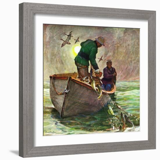 "Fishing with Nets," May 28, 1949-Mead Schaeffer-Framed Giclee Print