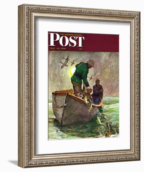 "Fishing with Nets," Saturday Evening Post Cover, May 28, 1949-Mead Schaeffer-Framed Giclee Print