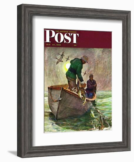 "Fishing with Nets," Saturday Evening Post Cover, May 28, 1949-Mead Schaeffer-Framed Giclee Print