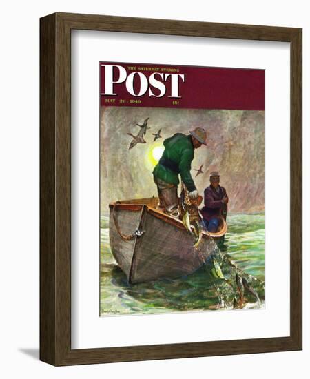 "Fishing with Nets," Saturday Evening Post Cover, May 28, 1949-Mead Schaeffer-Framed Giclee Print