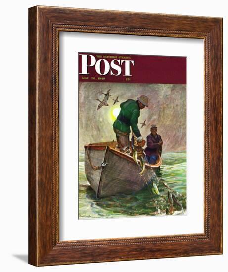 "Fishing with Nets," Saturday Evening Post Cover, May 28, 1949-Mead Schaeffer-Framed Giclee Print