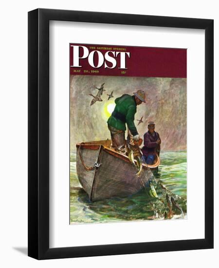 "Fishing with Nets," Saturday Evening Post Cover, May 28, 1949-Mead Schaeffer-Framed Giclee Print