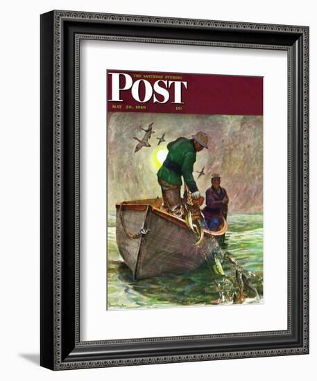 "Fishing with Nets," Saturday Evening Post Cover, May 28, 1949-Mead Schaeffer-Framed Giclee Print