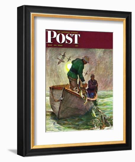 "Fishing with Nets," Saturday Evening Post Cover, May 28, 1949-Mead Schaeffer-Framed Giclee Print