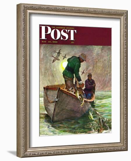 "Fishing with Nets," Saturday Evening Post Cover, May 28, 1949-Mead Schaeffer-Framed Giclee Print