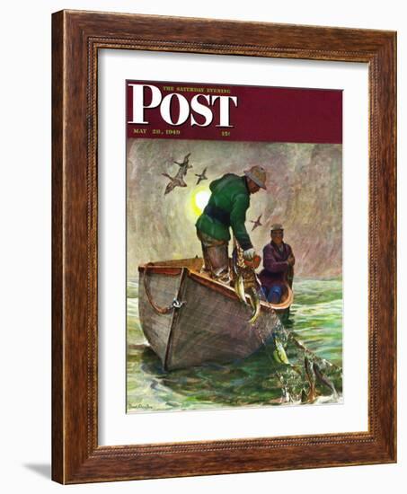 "Fishing with Nets," Saturday Evening Post Cover, May 28, 1949-Mead Schaeffer-Framed Giclee Print