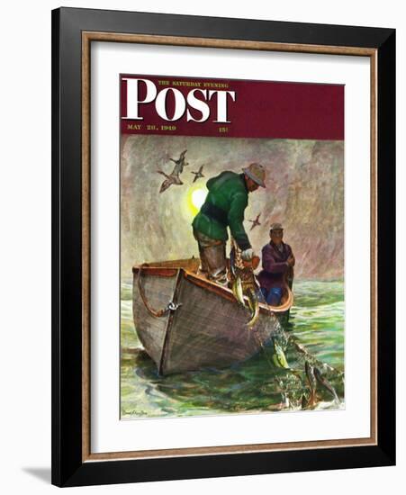 "Fishing with Nets," Saturday Evening Post Cover, May 28, 1949-Mead Schaeffer-Framed Giclee Print