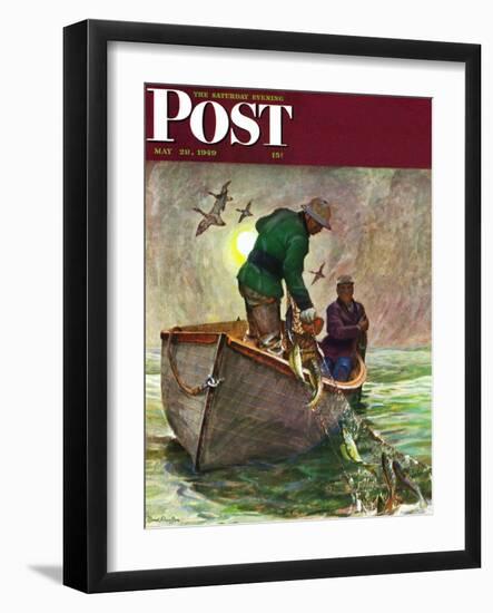 "Fishing with Nets," Saturday Evening Post Cover, May 28, 1949-Mead Schaeffer-Framed Giclee Print