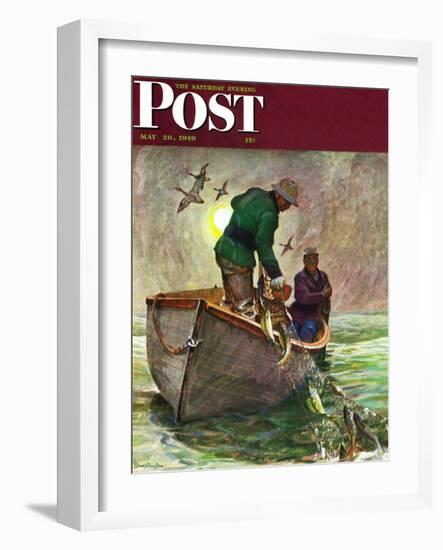 "Fishing with Nets," Saturday Evening Post Cover, May 28, 1949-Mead Schaeffer-Framed Giclee Print