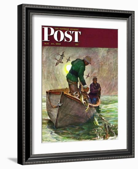 "Fishing with Nets," Saturday Evening Post Cover, May 28, 1949-Mead Schaeffer-Framed Giclee Print