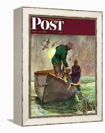 "Fishing with Nets," Saturday Evening Post Cover, May 28, 1949-Mead Schaeffer-Framed Premier Image Canvas