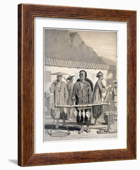Fishmongers, Victoria Street, Hong Kong, China, 19th Century-M & N Hanhart-Framed Giclee Print