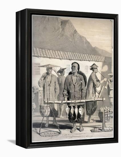 Fishmongers, Victoria Street, Hong Kong, China, 19th Century-M & N Hanhart-Framed Premier Image Canvas