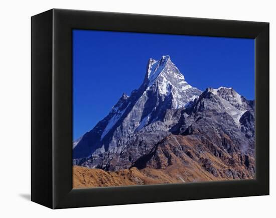 Fishtail Peak of Machhapuchhare, Nepal-Mark Hannaford-Framed Premier Image Canvas