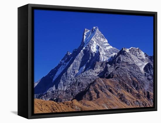 Fishtail Peak of Machhapuchhare, Nepal-Mark Hannaford-Framed Premier Image Canvas