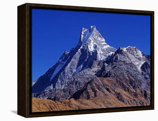 Fishtail Peak of Machhapuchhare, Nepal-Mark Hannaford-Framed Premier Image Canvas