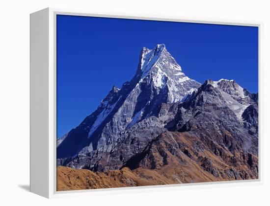 Fishtail Peak of Machhapuchhare, Nepal-Mark Hannaford-Framed Premier Image Canvas