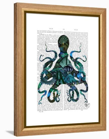 Fishy Blue Octopus-Fab Funky-Framed Stretched Canvas