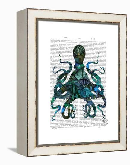 Fishy Blue Octopus-Fab Funky-Framed Stretched Canvas