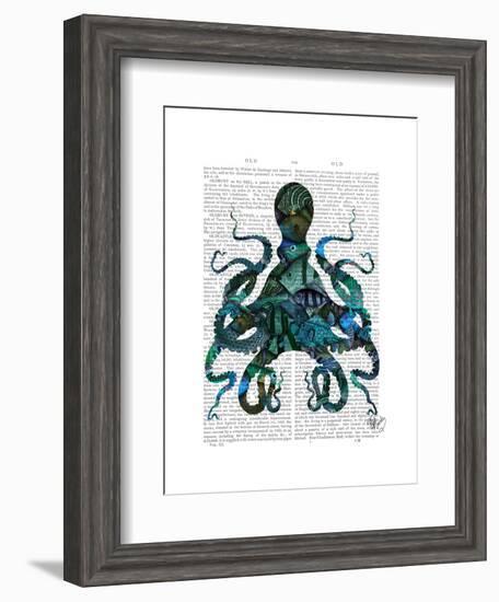 Fishy Blue Octopus-Fab Funky-Framed Art Print