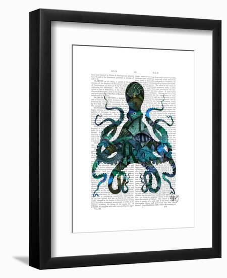 Fishy Blue Octopus-Fab Funky-Framed Art Print