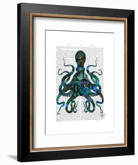 Fishy Blue Octopus-Fab Funky-Framed Art Print