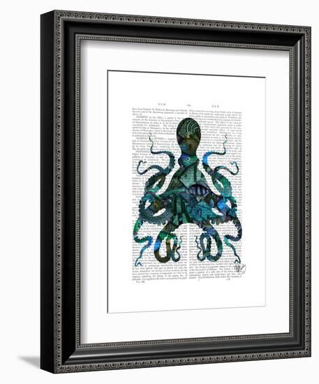 Fishy Blue Octopus-Fab Funky-Framed Art Print