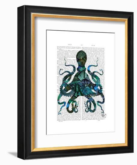 Fishy Blue Octopus-Fab Funky-Framed Art Print