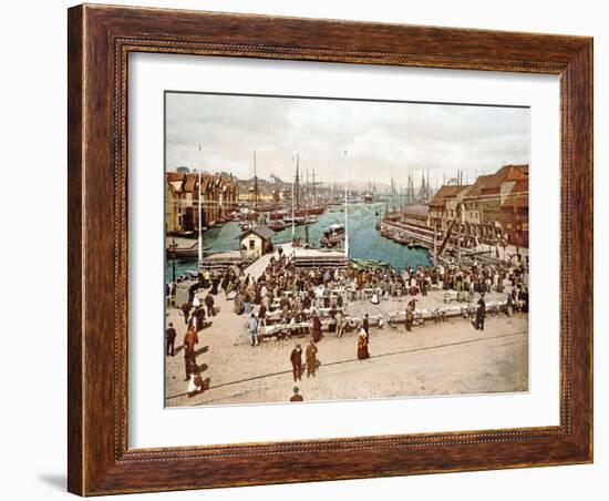 Fisketorget, Bergen, Pub. C.1900-null-Framed Giclee Print